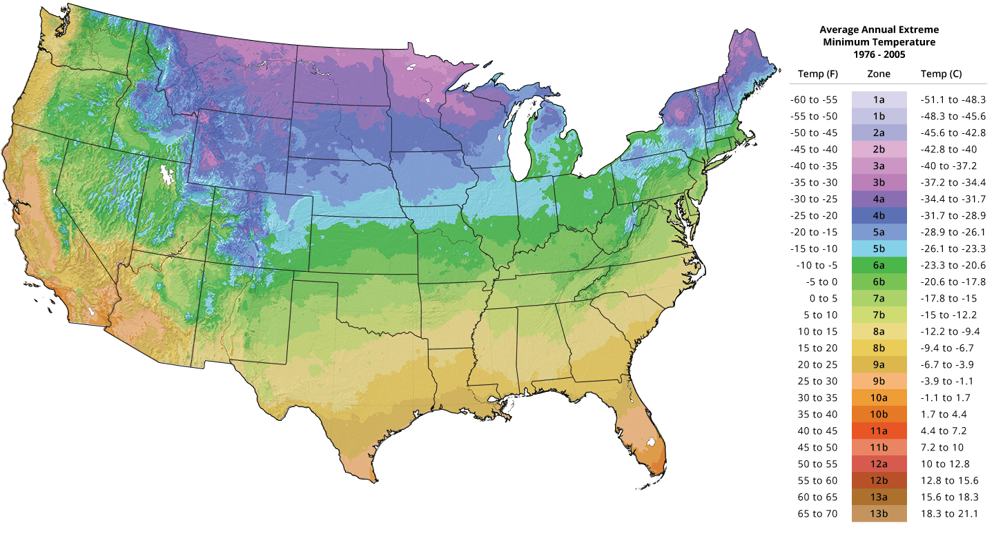 Plant Hardiness Zone Map - Tree Growing Zones | The Tree Center™